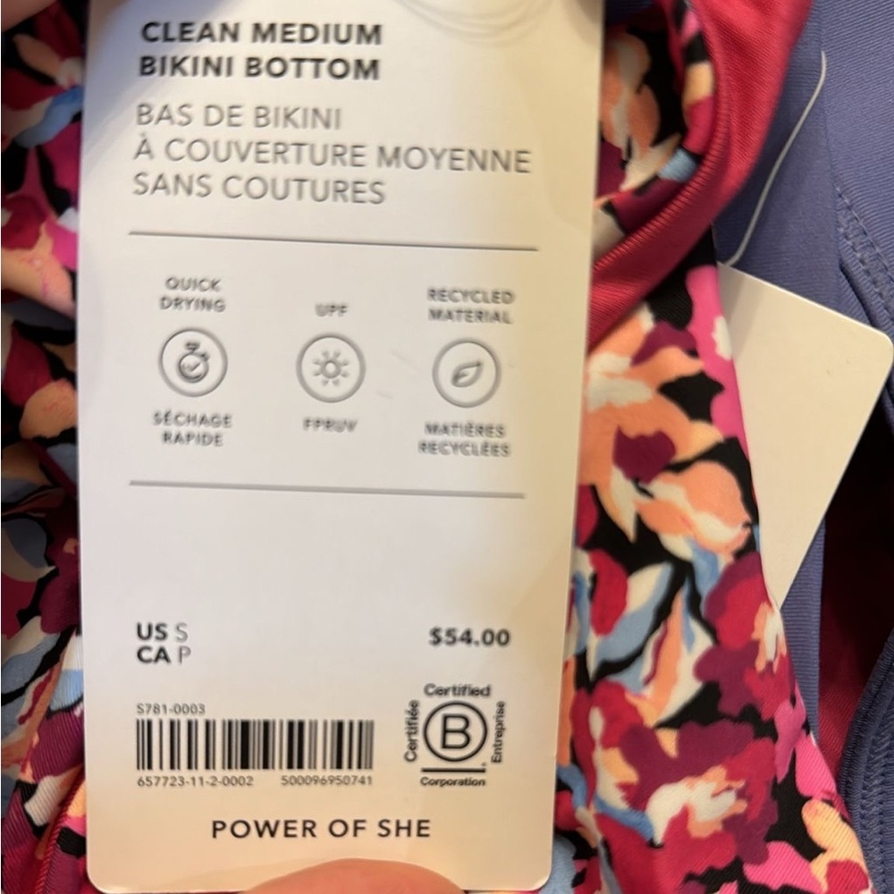💗 Athleta Clean Medium Bikini Bottom // Elysian Floral Pink - Picture 9 of 10